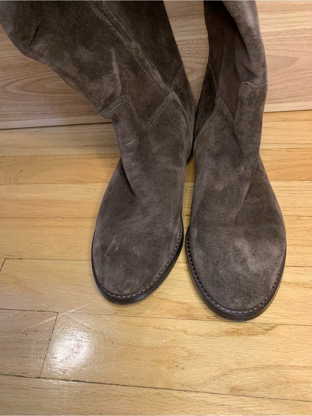 Tory Burch Brown T Lock Suede Riding Boots - Size 9 - Picture 5 of 7